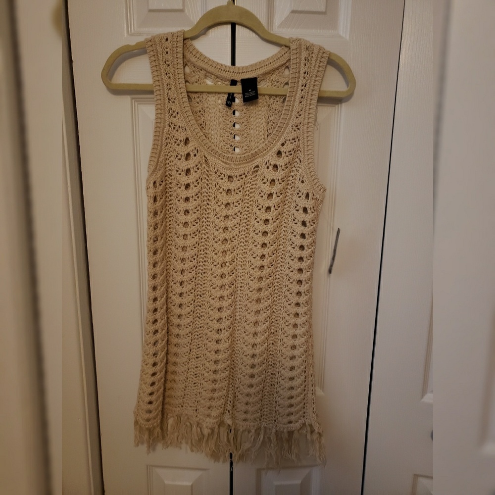 Beige crocheted tank